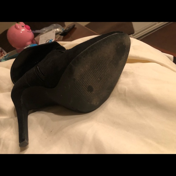 Black Shoe dazzle heels booties lace up Haddie 7 - Picture 10 of 11